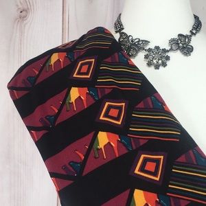 Lularoe OS Leggings Paint Diamond Rainbow Black